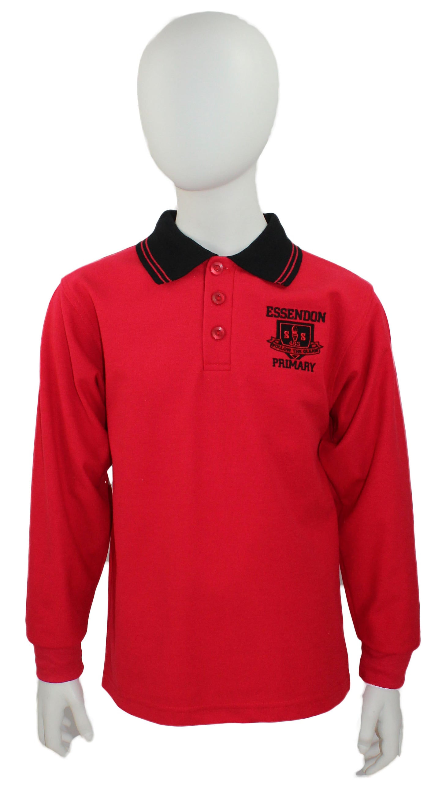 ESSENDON PRIMARY LONG SLEEVE POLO