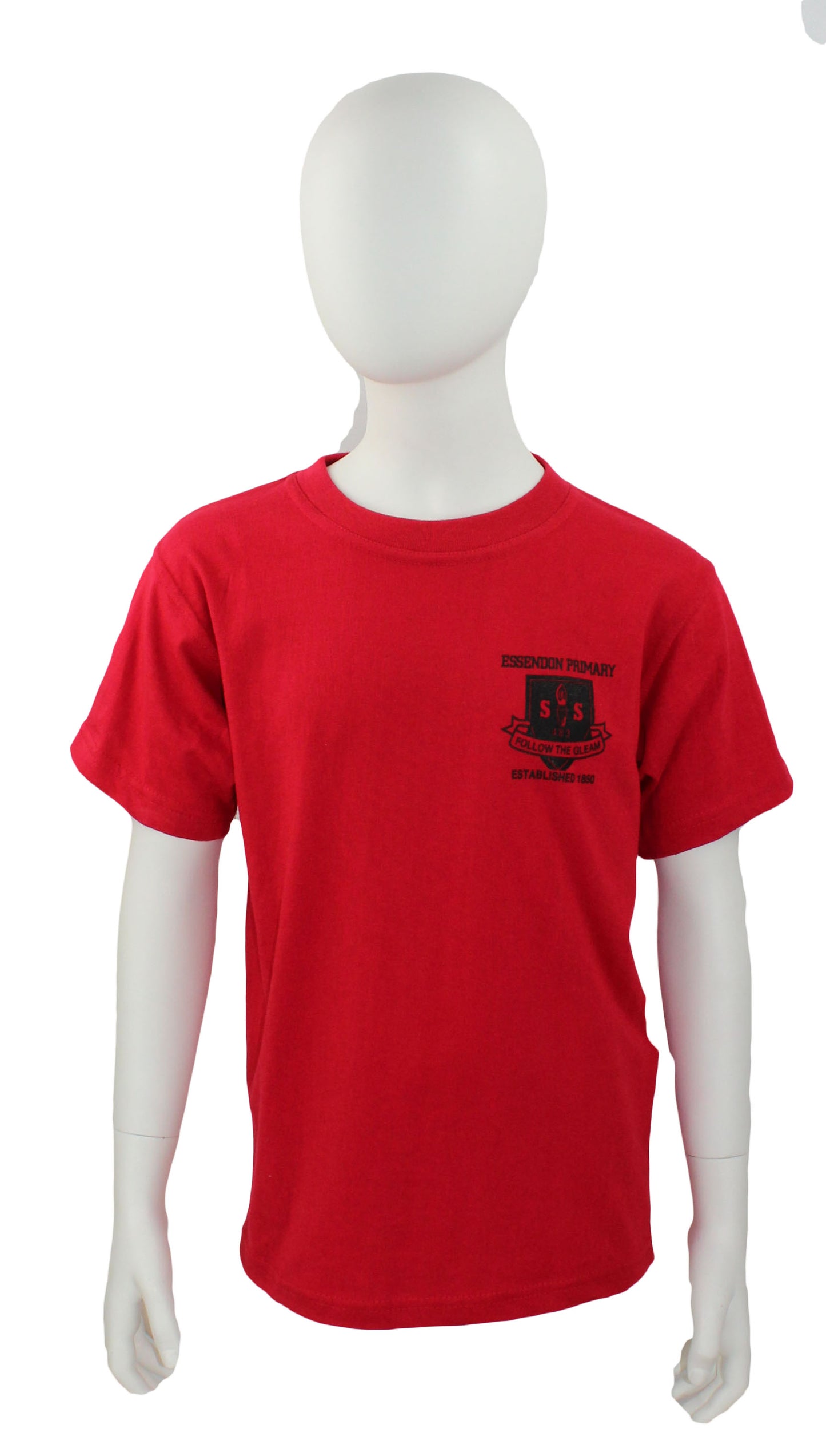 ESSENDON PRIMARY SPORTS T - SHIRT (RED : BREWSTER)