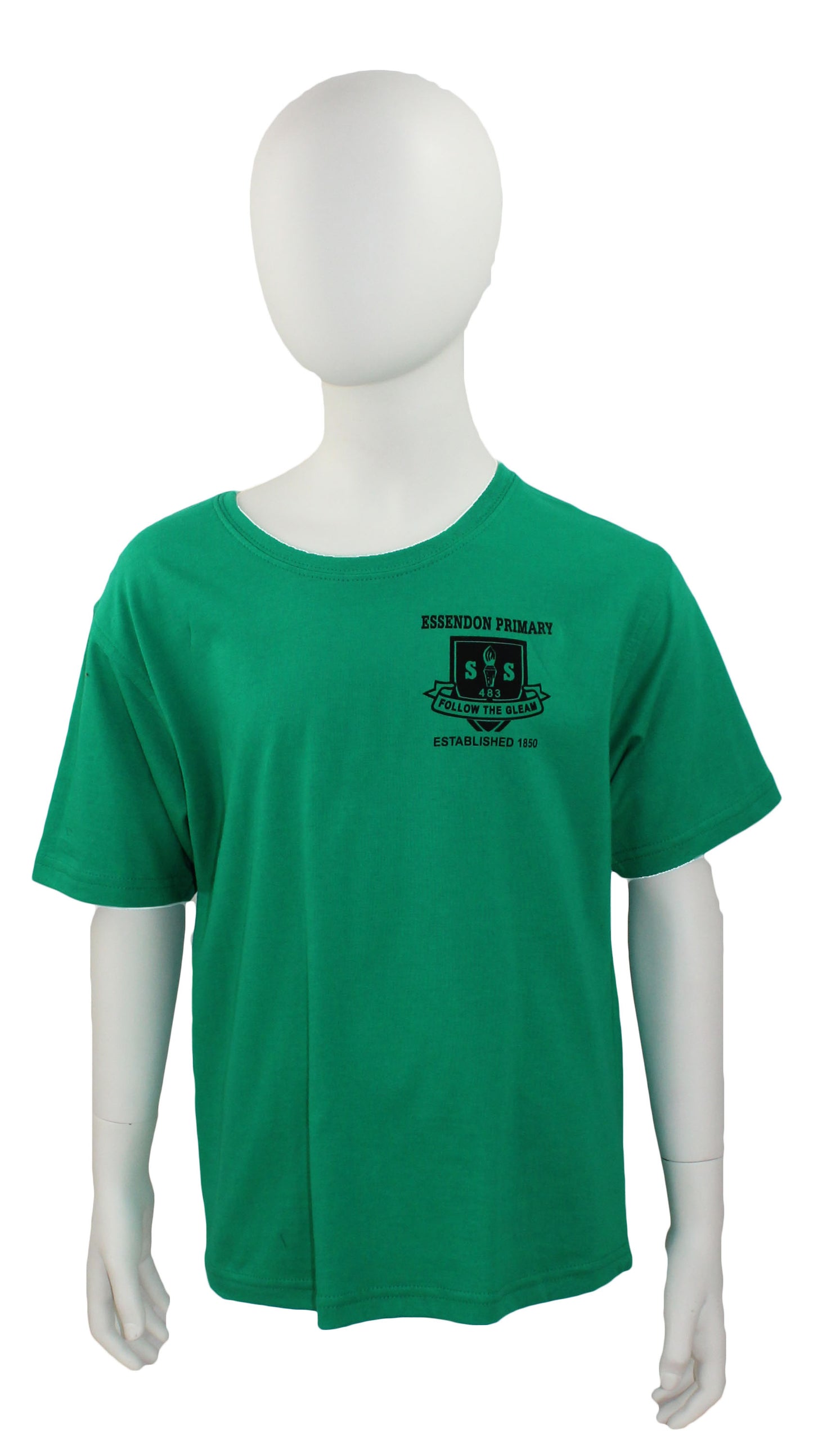 ESSENDON PRIMARY SPORTS T - SHIRT (GREEN:SHAFTESBURY)