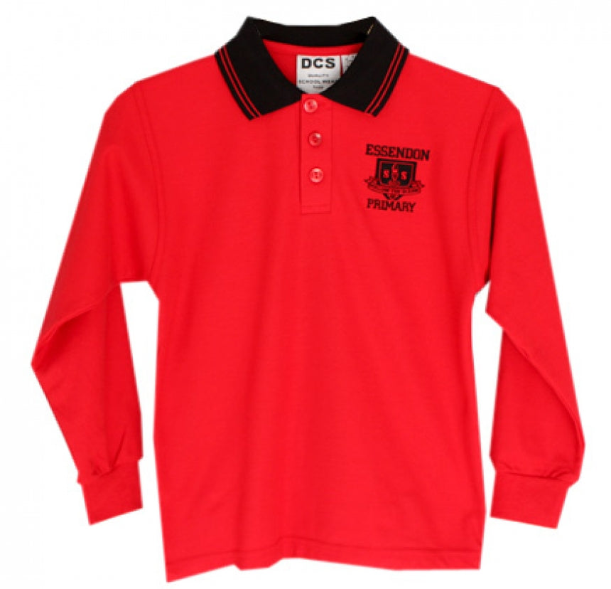 ESSENDON PRIMARY LONG SLEEVE POLO