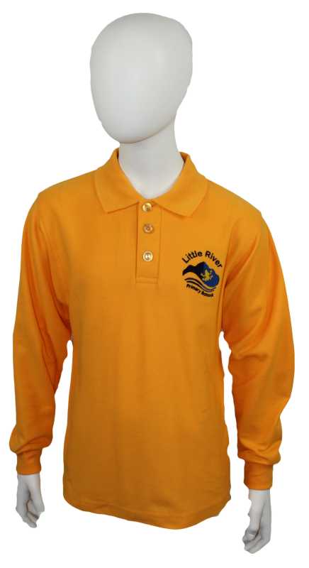 LITTLE RIVER PRIMARY LONG SLEEVE POLO - GOLD