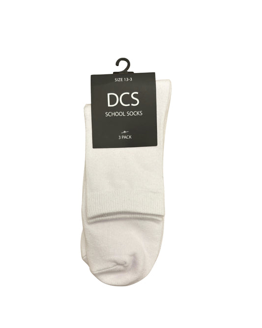 DCS UNISEX ADULT SOCK 3PK 13 -15 WHITE