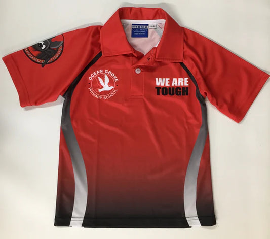 OCEAN GROVE PRIMARY SCHOOL OGPS BARNA-KAREEK SPIDERS SPORT POLO (RED)