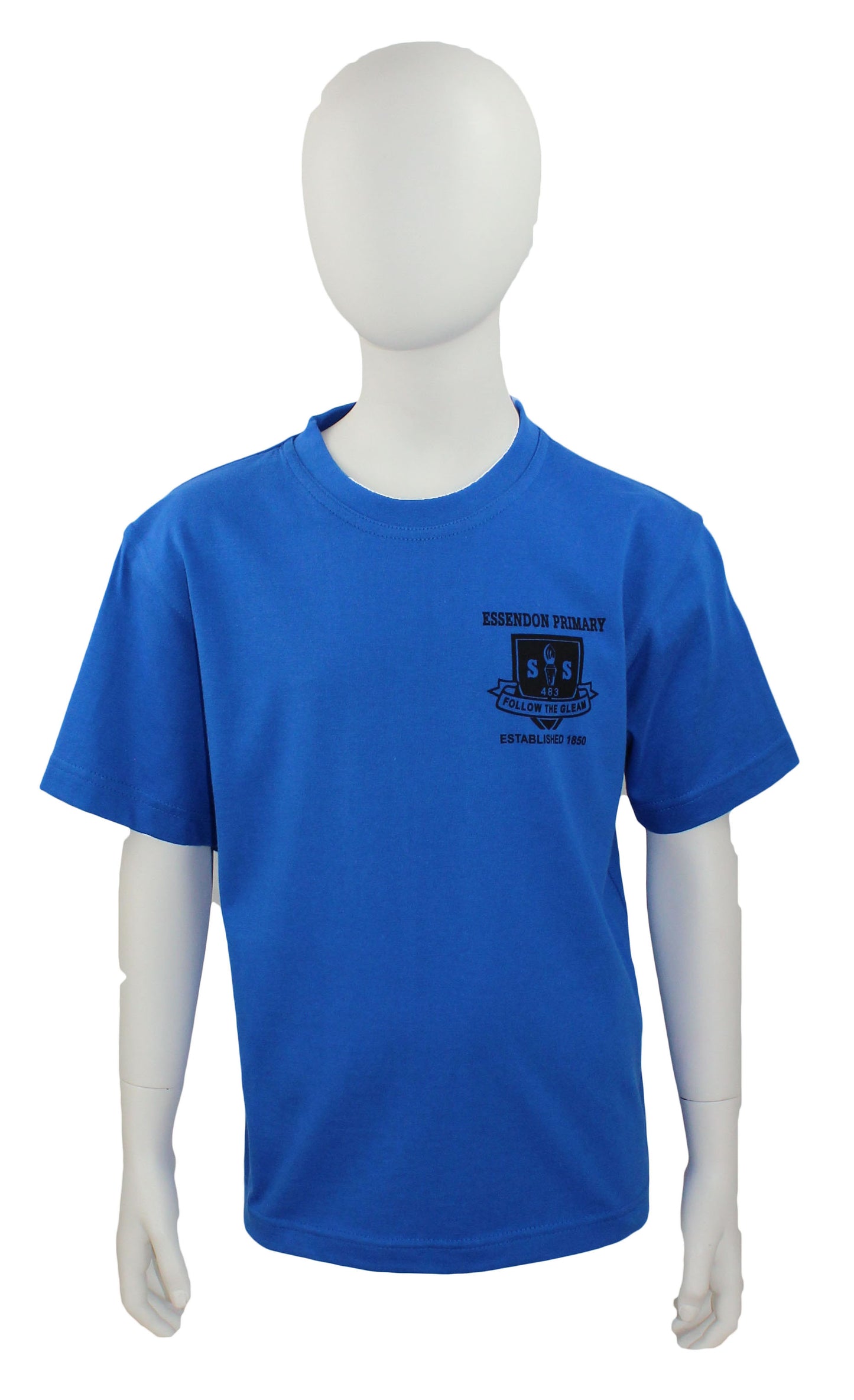 ESSENDON PRIMARY SPORTS T - SHIRT (ROYAL BLUE:RALEIGH)
